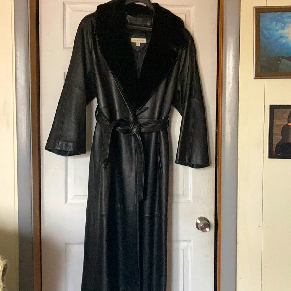 Full length Lord and Taylor leather coat